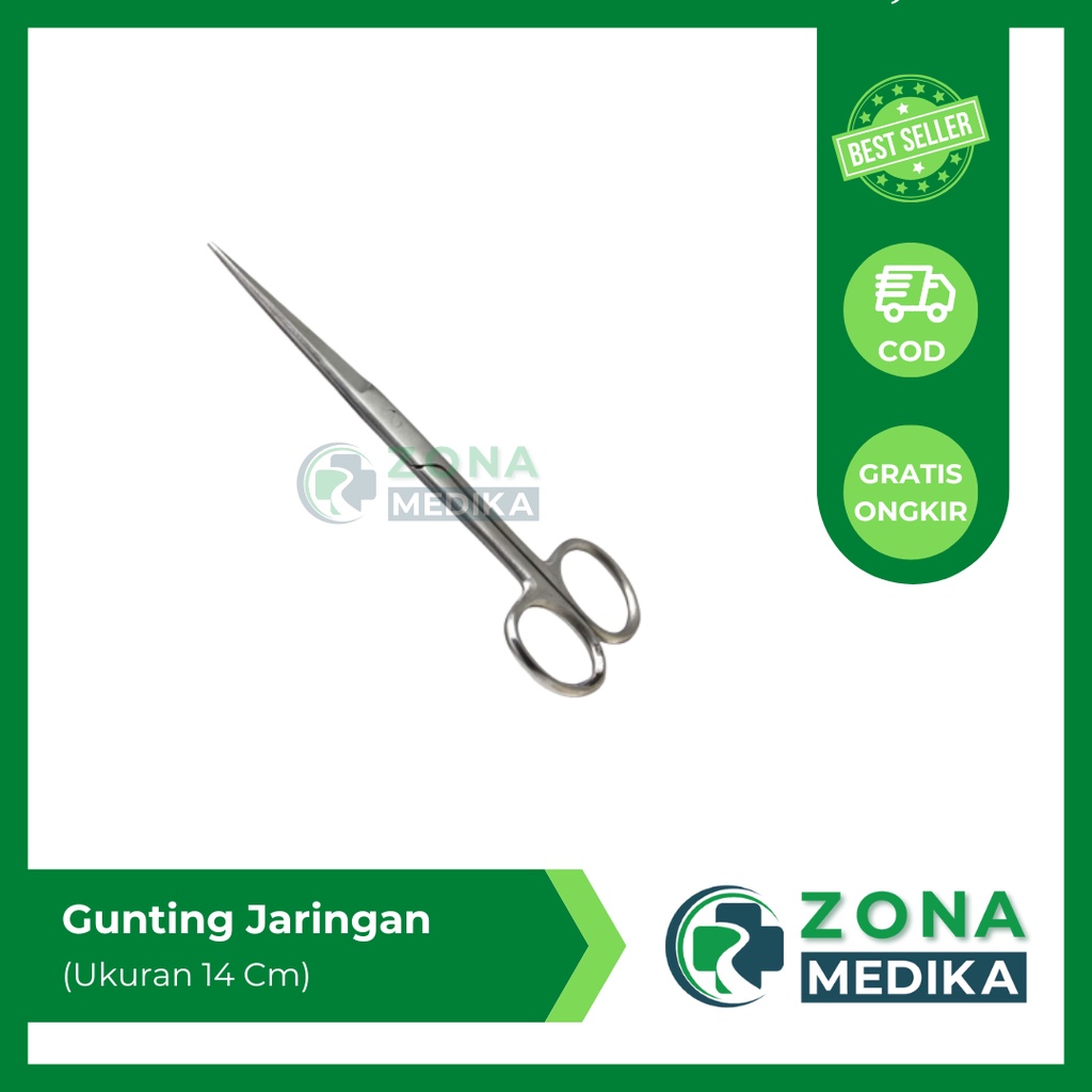 

Gunting operasi jaringan lurus tajam tajam ukuran 14cm