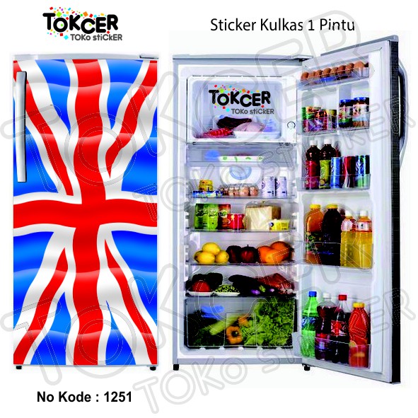 Stiker Kulkas 1 Pintu dan 2 Pintu UNION JACK