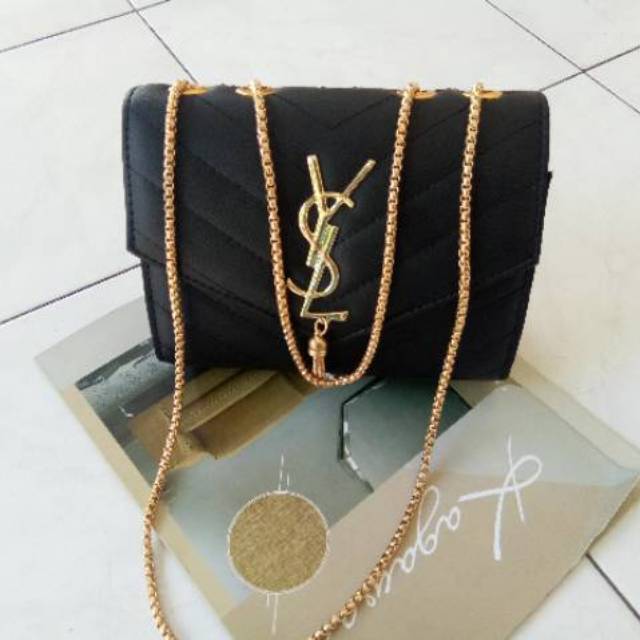 Sling Bag Kuncir YS Rantai Ulir Gold