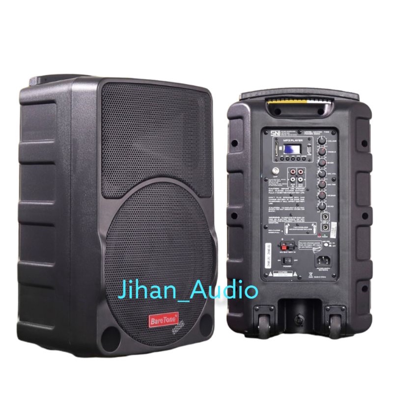 Speaker Aktif Bluetooth Portable 10 Inch BareTone MAX10C Free 2 Mic Wireless Extra Bass DAT ADVANCE 