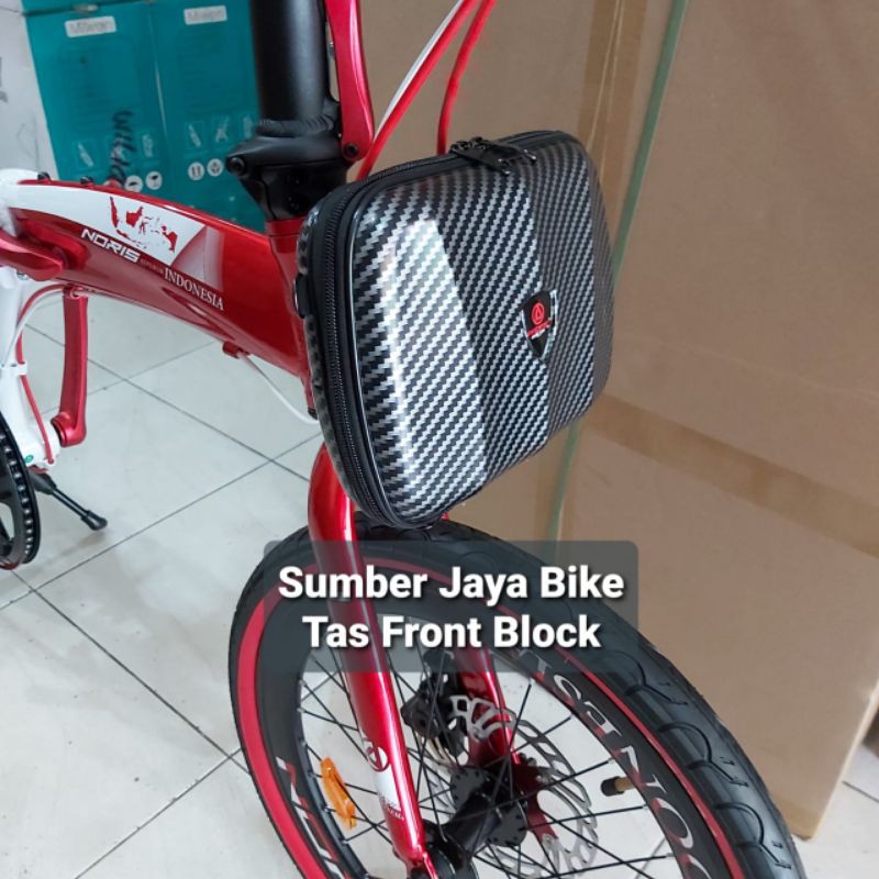 Tas Sepeda Lipat FRONT BLOCK warna Carbon