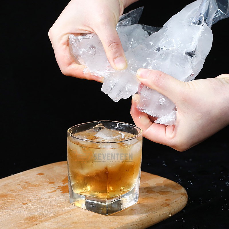 PLASTIK CETAKAN ES BATU 10PCS KANTONG PEMBUAT ES BATU BEKU DISPOSABLE PLASTIC ICE CUBES