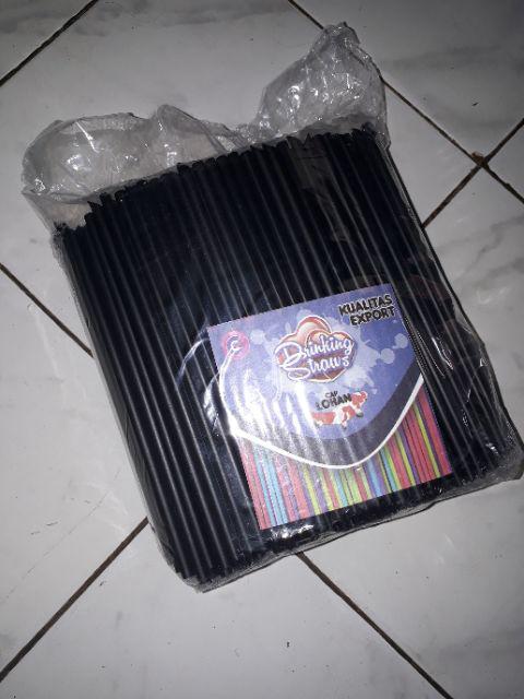 Sedotan Plastik Lurus Runcing 6mm X 20cm Isi 550pcs++ (coffee/juice/thaitea/popice/co.choc)