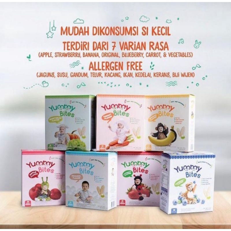 Yummy Bites Baby Rice Crackers 25 gr/Snack Bayi/Cemilan Bayi