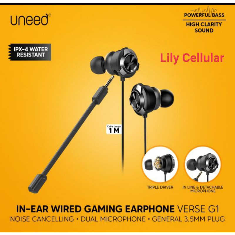 Uneed in-Ear Earphone Gaming Triple Driver & Dual Microphone UEP131N