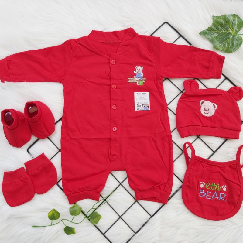 Set baju merah buat acara 1 bulanan bayi / Baju Merah newborn / Baju merah bayi cowok / baju merah bayi cewek