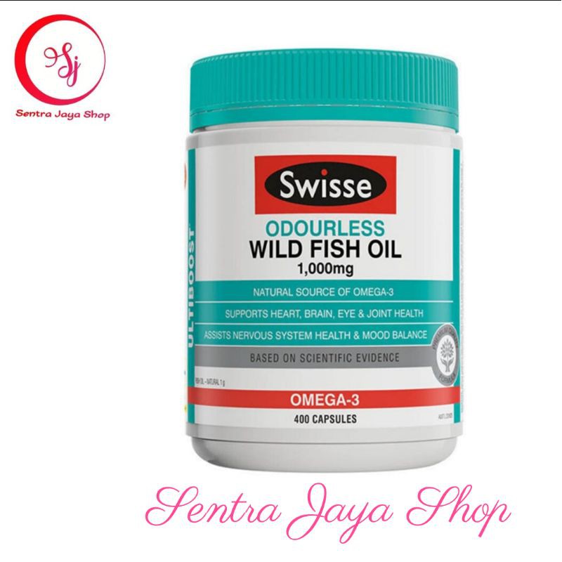 Swisse Odourless Wild Fish Oil 1000 mg 400 kapsul caps 1000mg