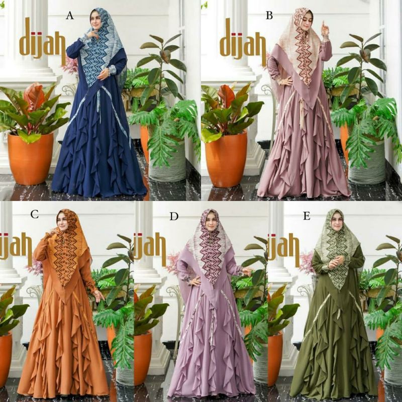 DIJAH 214 GAMIS SYARI PREMIUM QUALITY SET SYARI TERBARU BAJU SYARI MEWAH DIJAH ORI