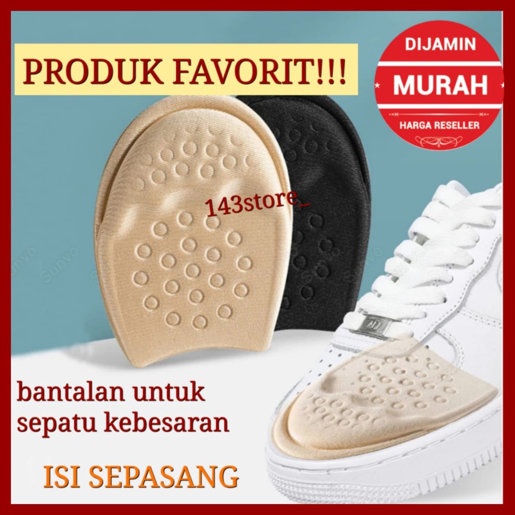 SEPASANG BANTALAN SEPATU ANTI SEPATU KEBESARAN ALAS SEPATU KAKI DEPAN INSOLE SEPATU WANITA SOL SEPATU 4D EMPUK