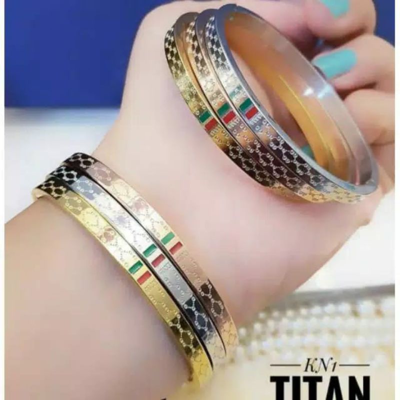 Fourfashion Gelang Titanium Gcci set isi 3