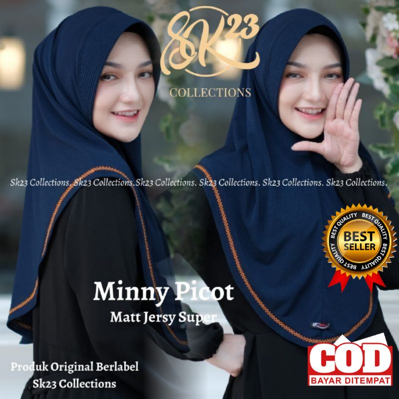 Hijab SK Mini Pikot / Hijab Instan / SK23 Jersey Premium