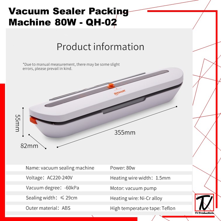 Vacuum Sealer Pompa Vacuum Sealer Mesin Alat Vacuum Makanan Food Packing Machine 80W