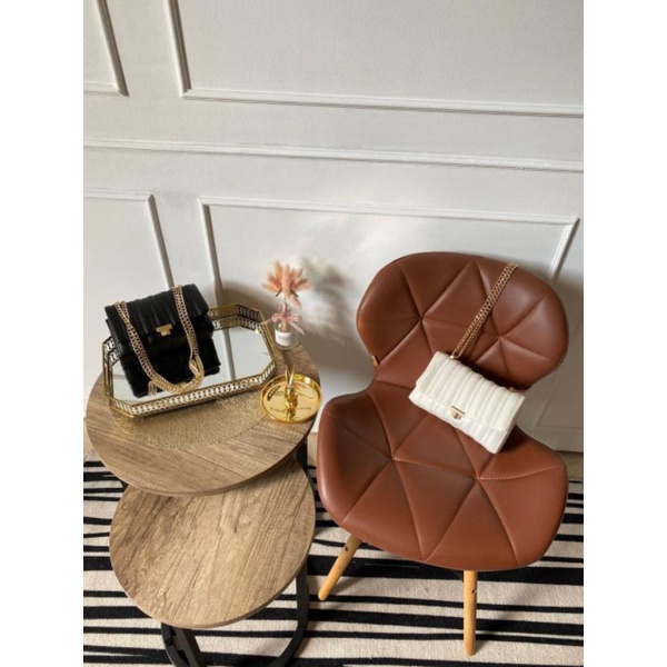 ZARA CANTINA QUILTED PUSHLOCK WHITE /BLACK (MINI SHOULDER BAG) TAS WANITA