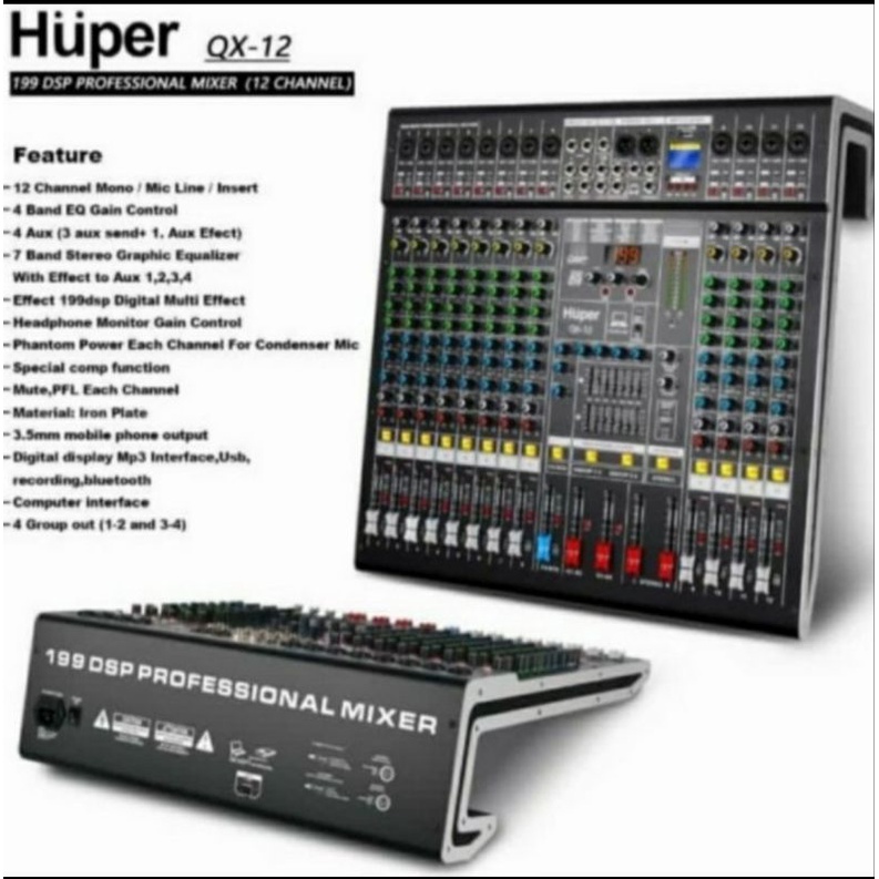 Mixer audio12ch Huper QX12 original Huper Qx12 qx12 bluetooth