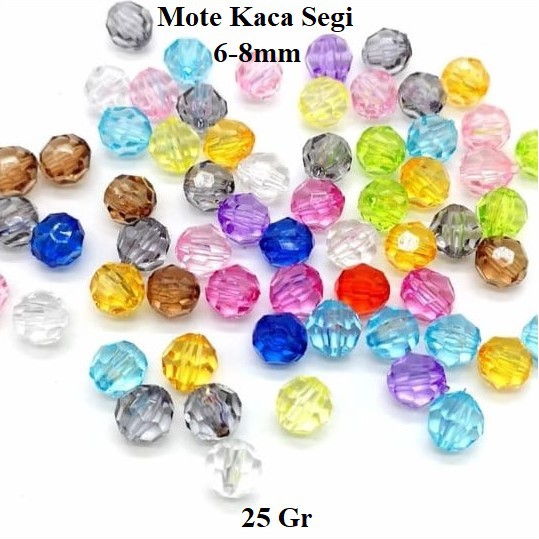 Manik Manik (Mote Kaca Segi Bening 6-8mm) Harga/25g