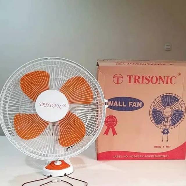 Kipas Angin Dinding Trisonic T-1607 16 Inch Hijau, Baling Putih