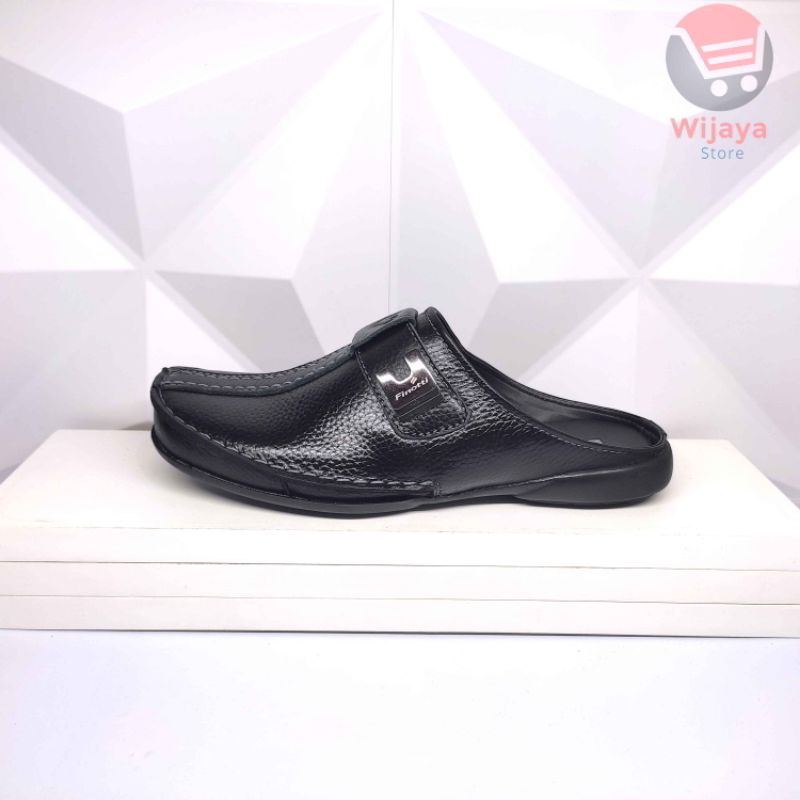 Sandal Pria Finotti TM 01 Sepatu Sendal Kulit Asli Slop Formal Finotti Original untuk Pria Laki-Laki