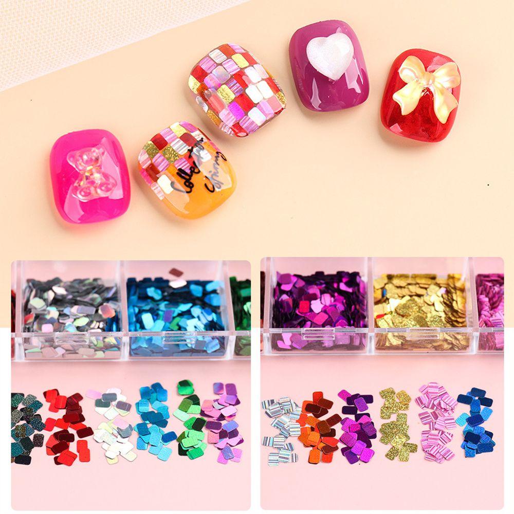 Mxbeauty Nail Art Sequin Glitter Laser DIY Bahan Kuku Nail Kecantikan Salon Kuku Perhiasan Nail Art Serpihan