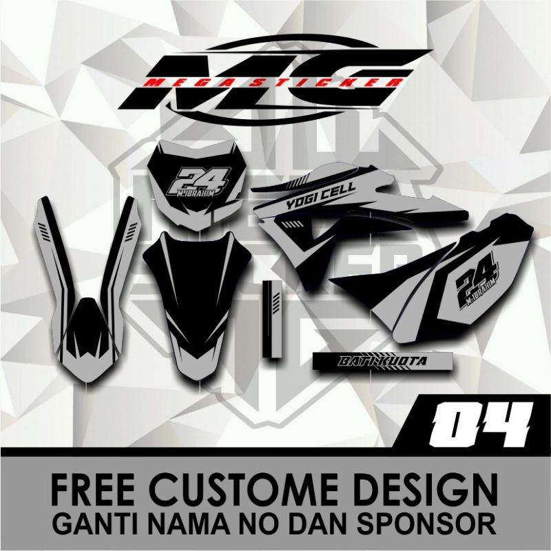 DECAL KLX GORDON ABU ABU GREY