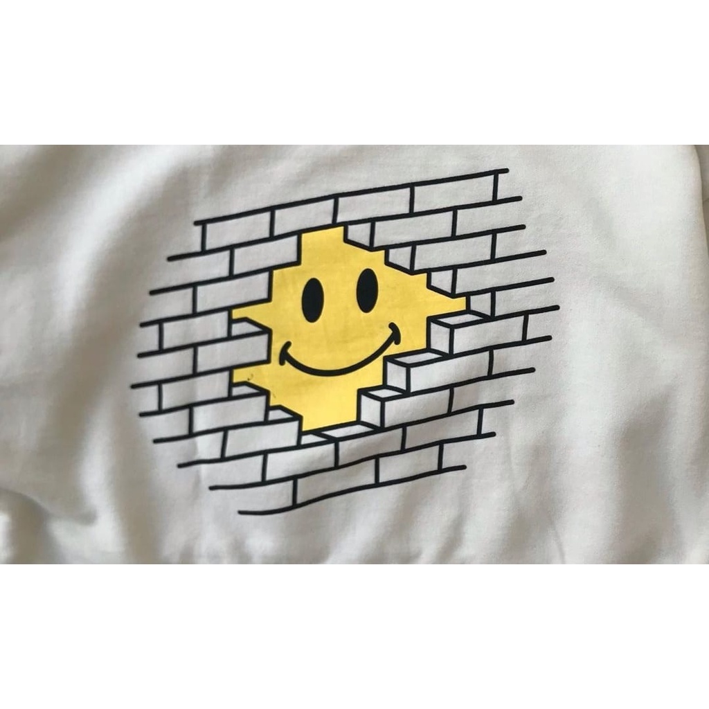 2SIDE BUILD SMILE EMOTICON CROPE SWEATER CREWNECK (V1)