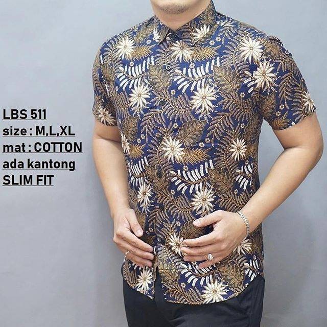 LBS 511 KEMEJA BATIK PRIA SLIMFIT LUIGI BATANI