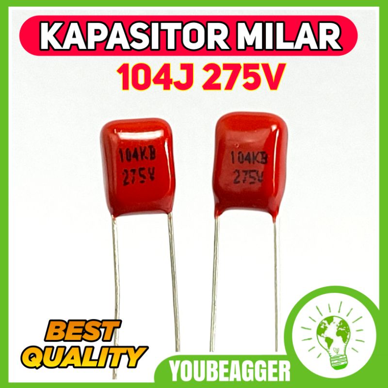 Kapasitor milar 104j 275V