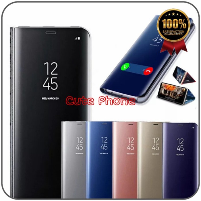 Casing Hard Case OPPO A95 A 95 Flip Mirror Clear View Autolock