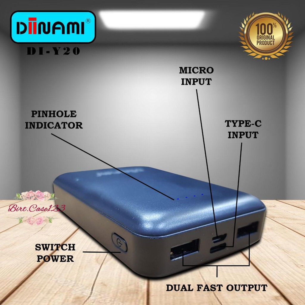 BM084 Powerbank diinami DI-Y20 real 8000mah led dual usb quick charge Fast Charging BC1252