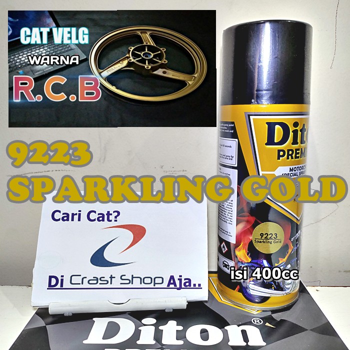 Cat Pilox Diton Premium 9223 Sparkling Gold 400cc Emas muda Metalik Pylox Pilok Sepeda Motor Mobil