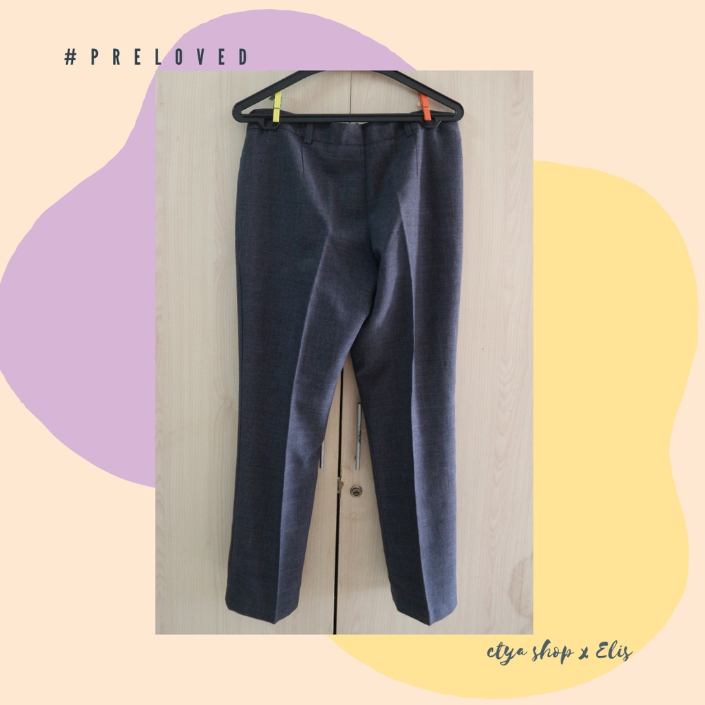 Preloved Celana Bahan Formal Wanita Abu Gelap Cole