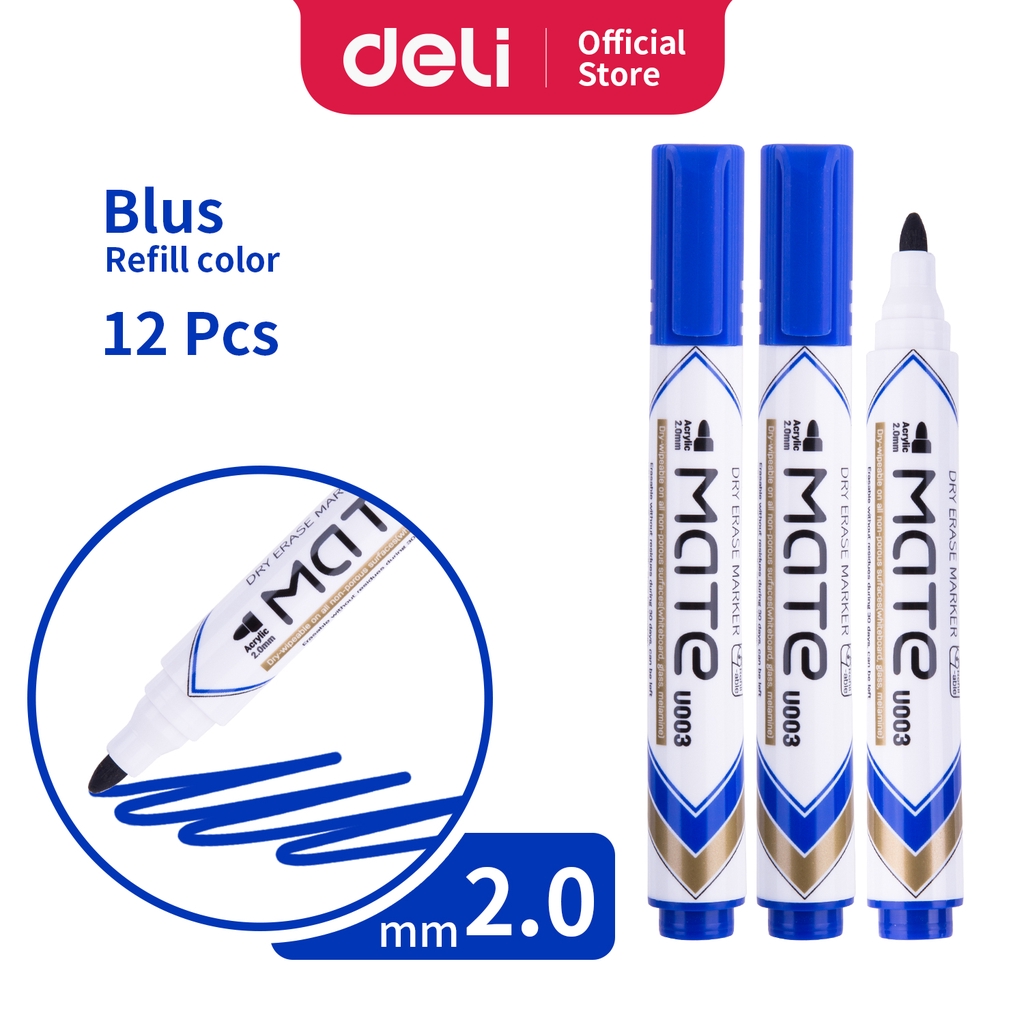

Deli Spidol Papan Tulis 2.0mm 3 Warna Mudah Dihapus Tanpa Residu Tinta Tidak Beracun EU003X0