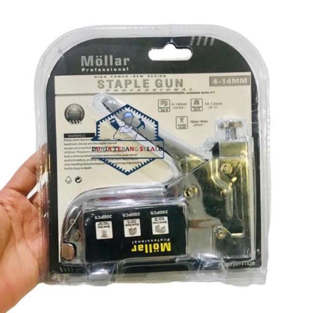 Staple Gun 3 in 1 MOLLAR Staples Stapler Tembak Tacker Hekter Heckter 3Way Jok Kulit Kardus Dekor (SUDAH DAPAT 600 BIJI ISI STAPLES)