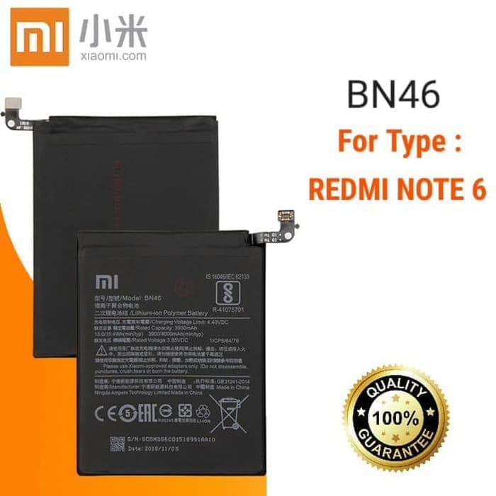 Baterai Batre Original Xiaomi BN46 , BN-46 , Redmi Note 6