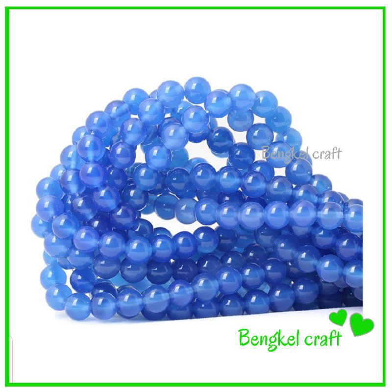 Batu alam bahan gelang biru aquamarine