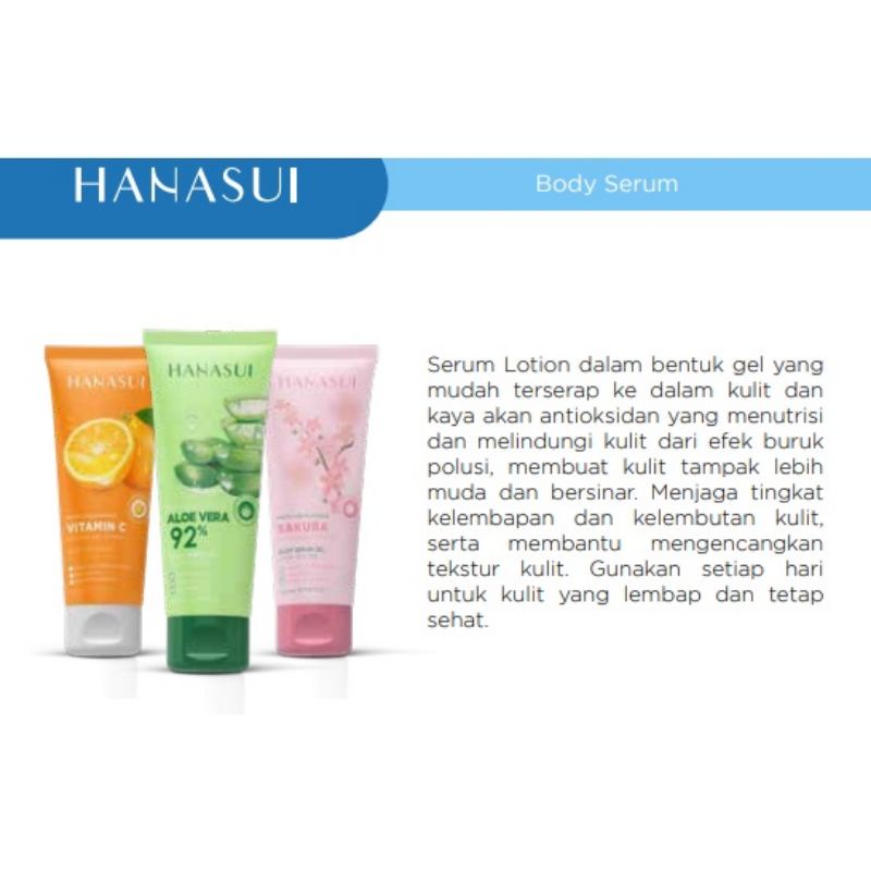 HANASUI Body Serum Gel | Aloe Vera | Sakura | Vit C 200 ml