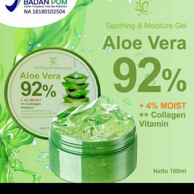 SYB Shooting Aloe vera Gel BPOM Gel Lidah Buaya Jeju shooting Gel 92% Aloevera Gel