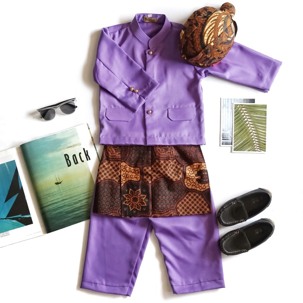 BASOFI BAJU ADAT ANAK JAWA SIZE 10 TAHUN WARNA UNGU MUDA ( READY STOK )