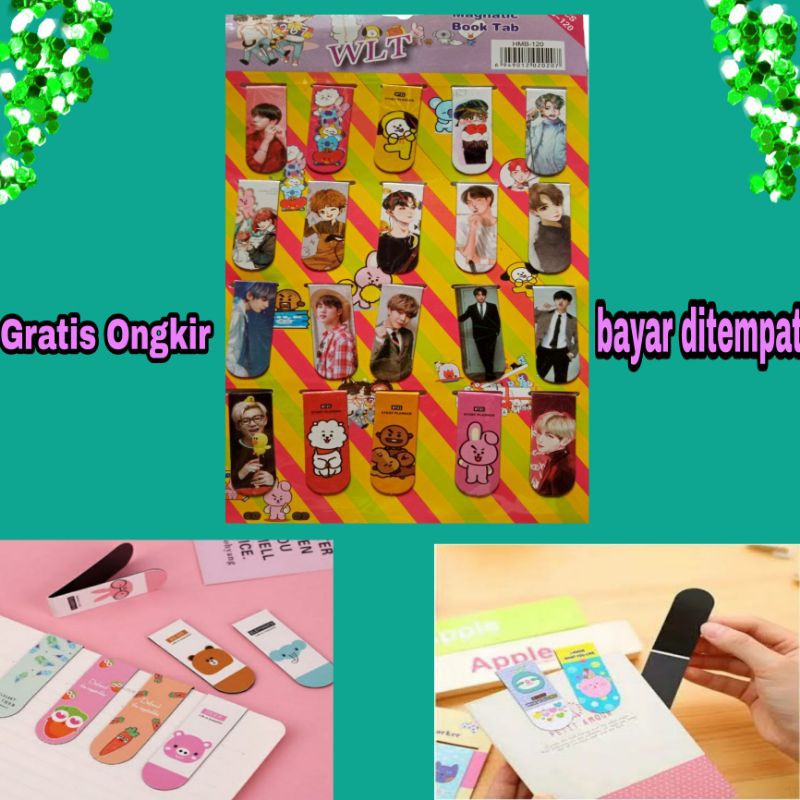 

Pembatas Buku Magnet Karakter Penjepit Halaman Kertas Dijual Per 1 Pcs