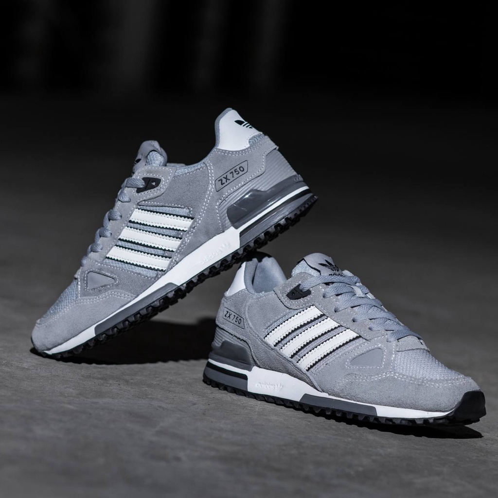 Sepatu Adidas ZX 750 Grey White Putih Abu Premium Original