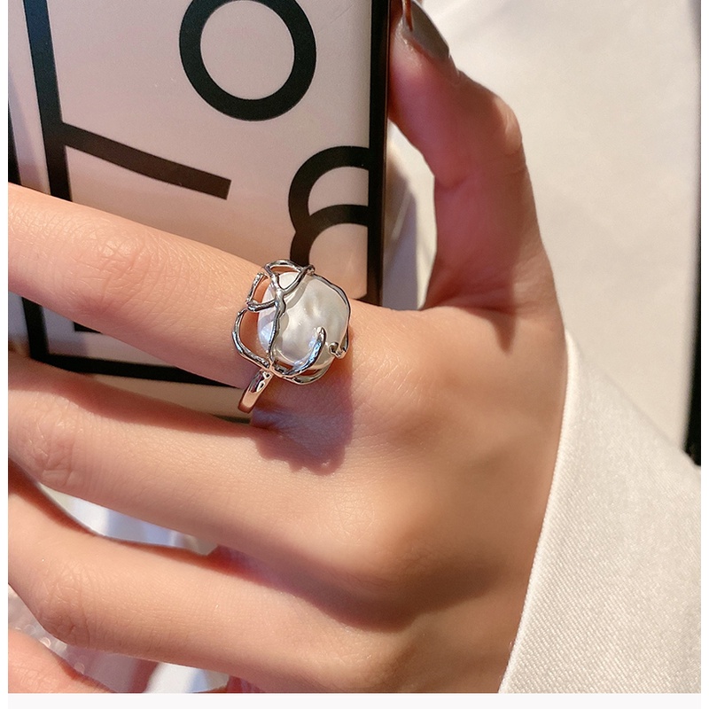 Cincin Bahan Metal Model Garis Irregular