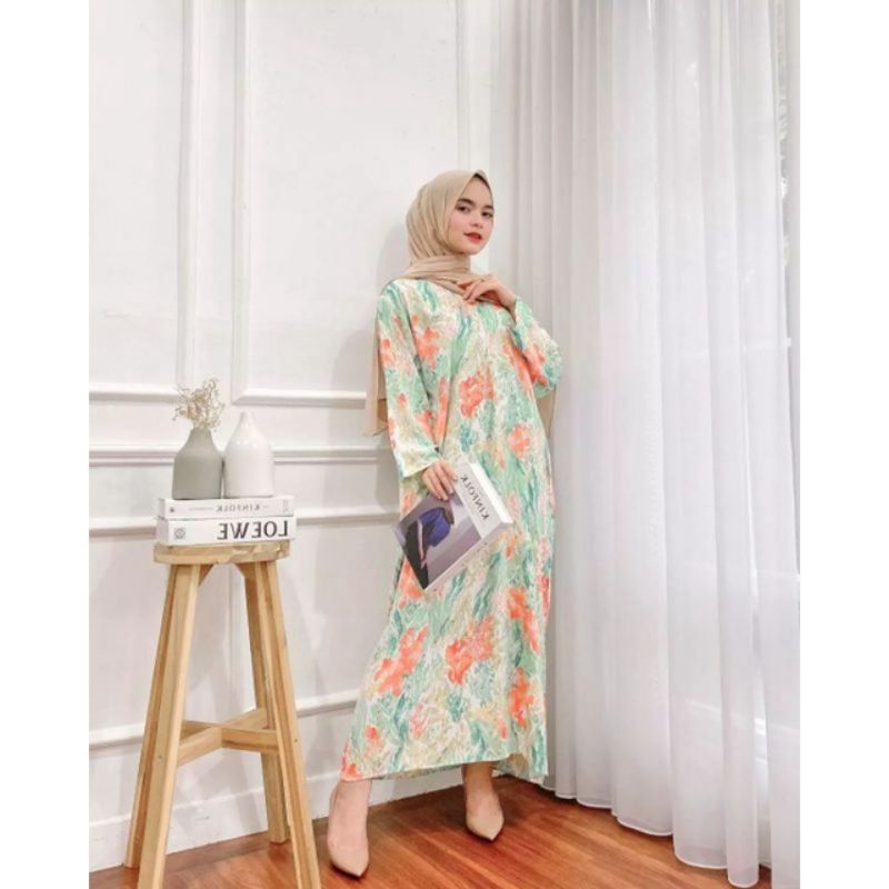 daster long lengan panjang LD 120 PB 130 bawah mata kaki, daster panjang viral kekinian, daster rayon busui terlaris ARBANI COLECTION-ORINA ( DENAAY )