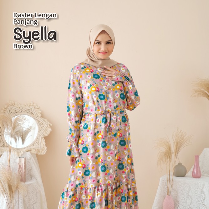 DASTER LENGAN PANJANG / TUNIK SYELLA ( BROWN ) pmi