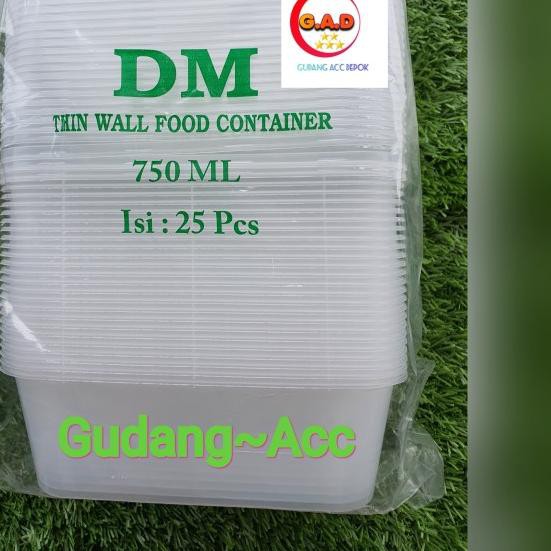 ◙ Thinwall kotak panjang/kotak makan/kotak nasi/kotak plastik DM KOTAK - Dm 25set, 1000ml ☆