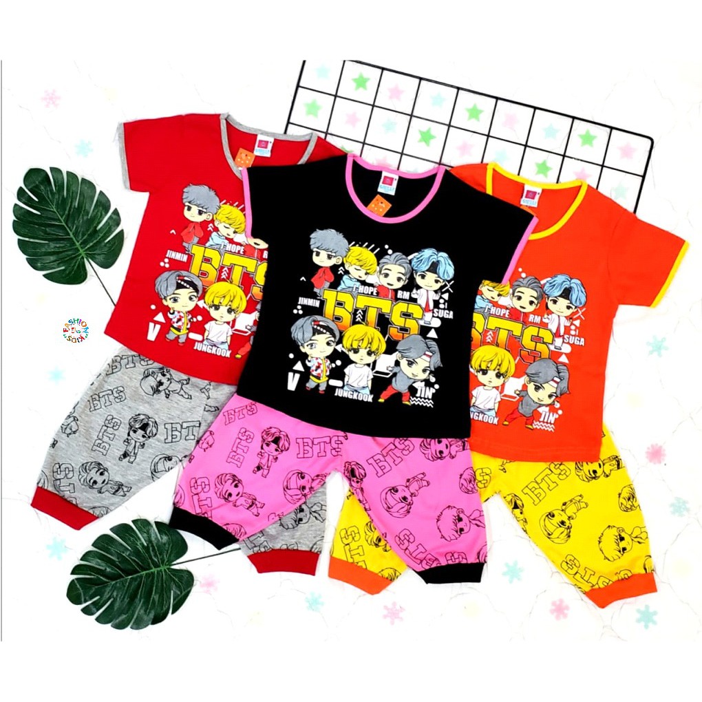 TERBARU... Setelan joger anak motif BTS usia 18 bulan - 6 tahun