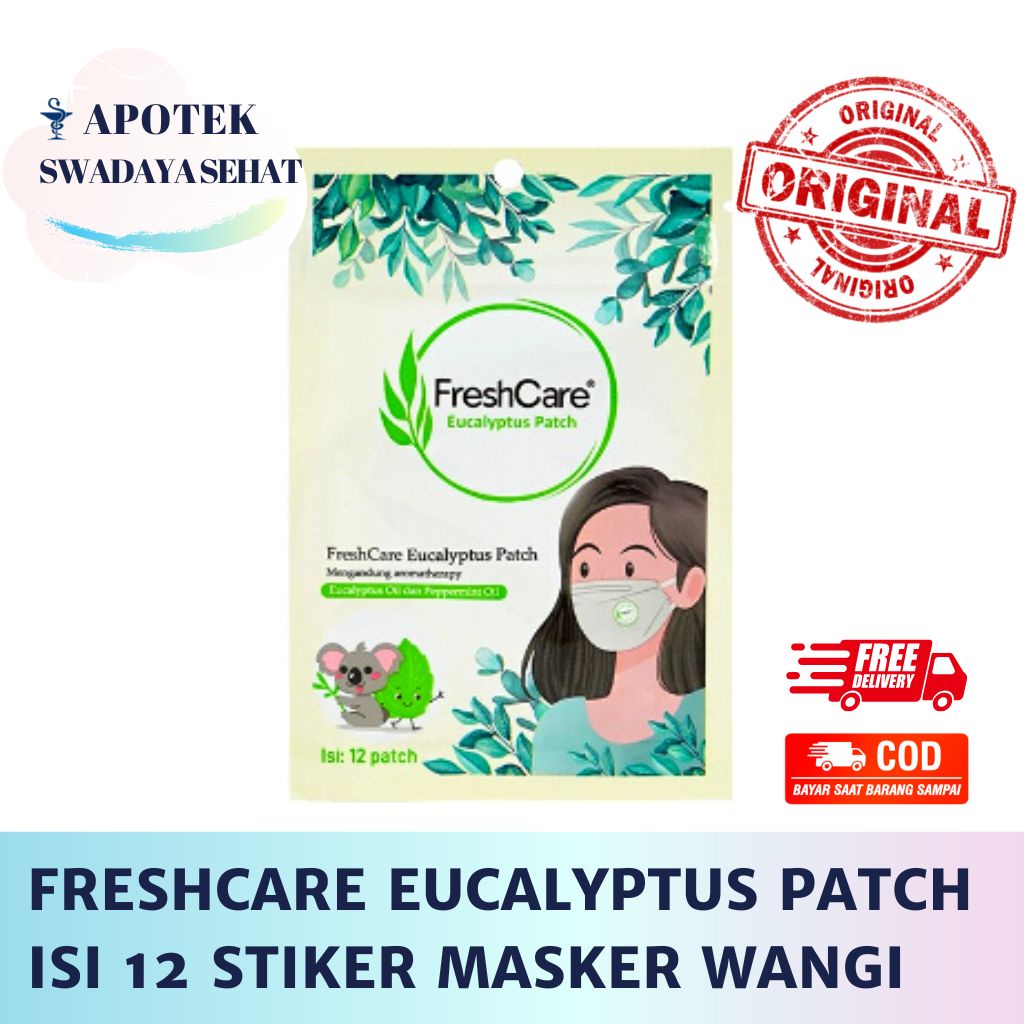 FRESHCARE Eucalyptus Telon Patch Sachet Isi 12 Stiker Pewangi Masker Ekaliptus Sticker Fresh Care Hijau Orange Kuning