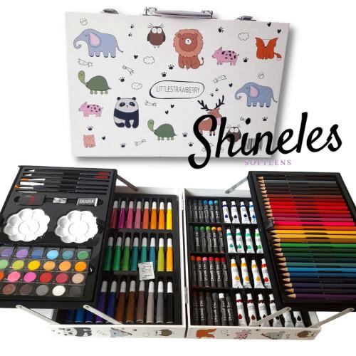 CRAYON ART SET / KOPER SET CRAYON MEWARNAI ANAK 145 pcs