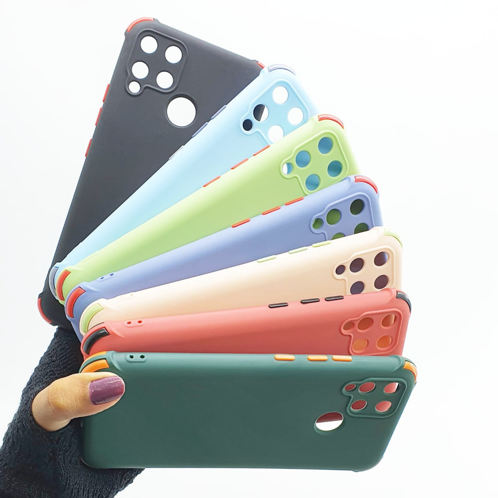 Realme C15 Softcase Candy Crack Macaron 2 Tone Plus Pelindung Camera