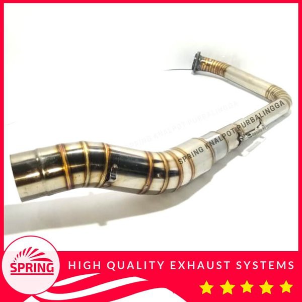 Leheran Pipa Knalpot racing FULL Stainless Las Cacing 150cc R15 V3 Satria Fu Vixion Cbr150 Byson fi
