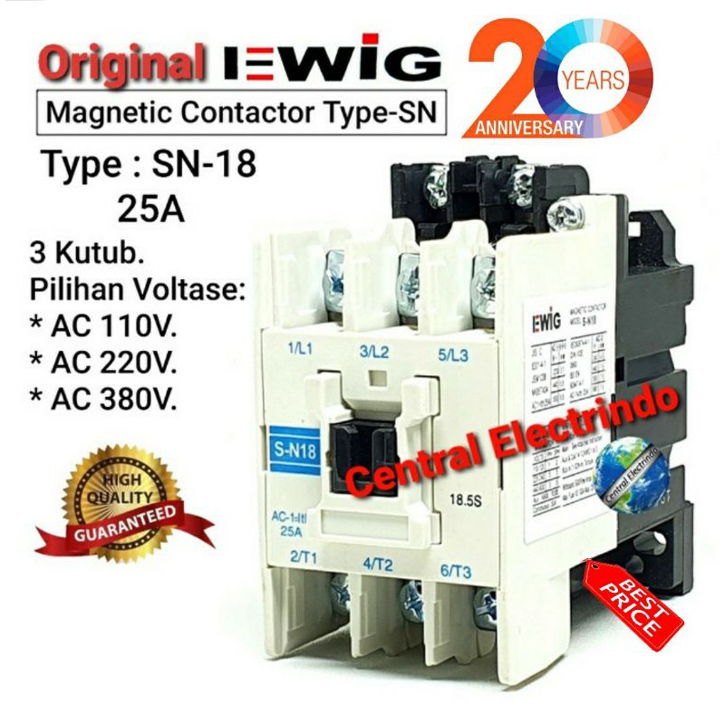 Magnetic Contactor SN-18 AC 220V EWIG.