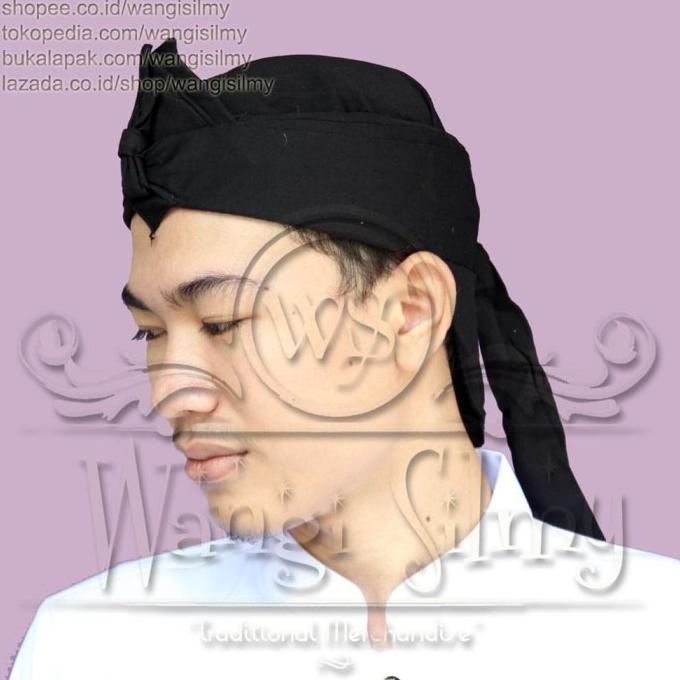 Promo Blangkon / Iket Sunda Mahkuta Wangsa Hitam Polos - Iket Sunda Polos